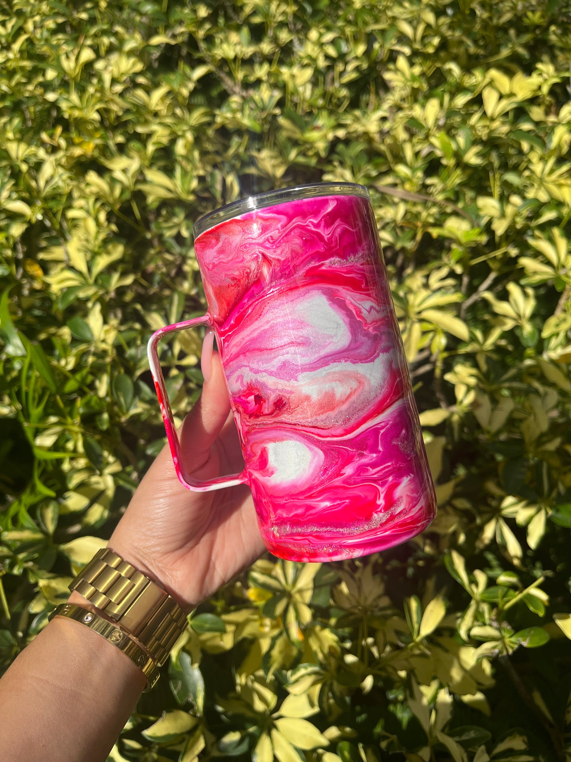 Pink Marble Tumbler Stainless Steel Tumbler Personalize It By Belle