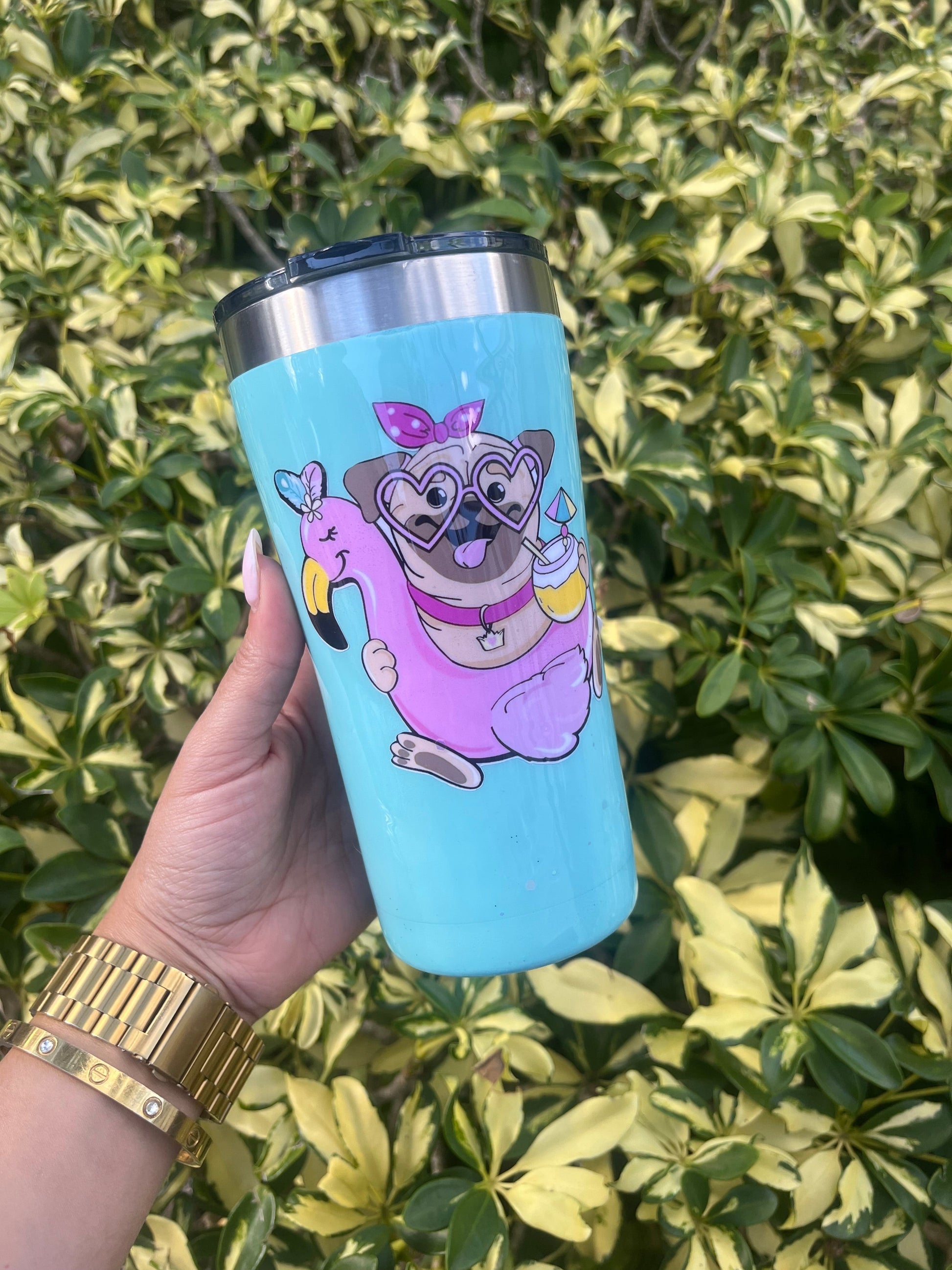Pool Pup Sparkle Tumbler Stainless Steel Tumbler Personalize It By Belle