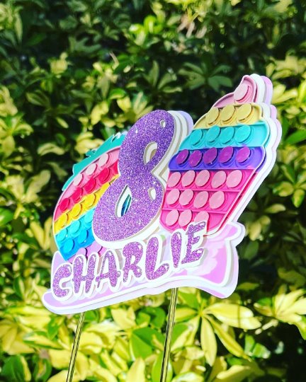 Pop It 3D Cake Topper Party Supplies Personalize It By Belle