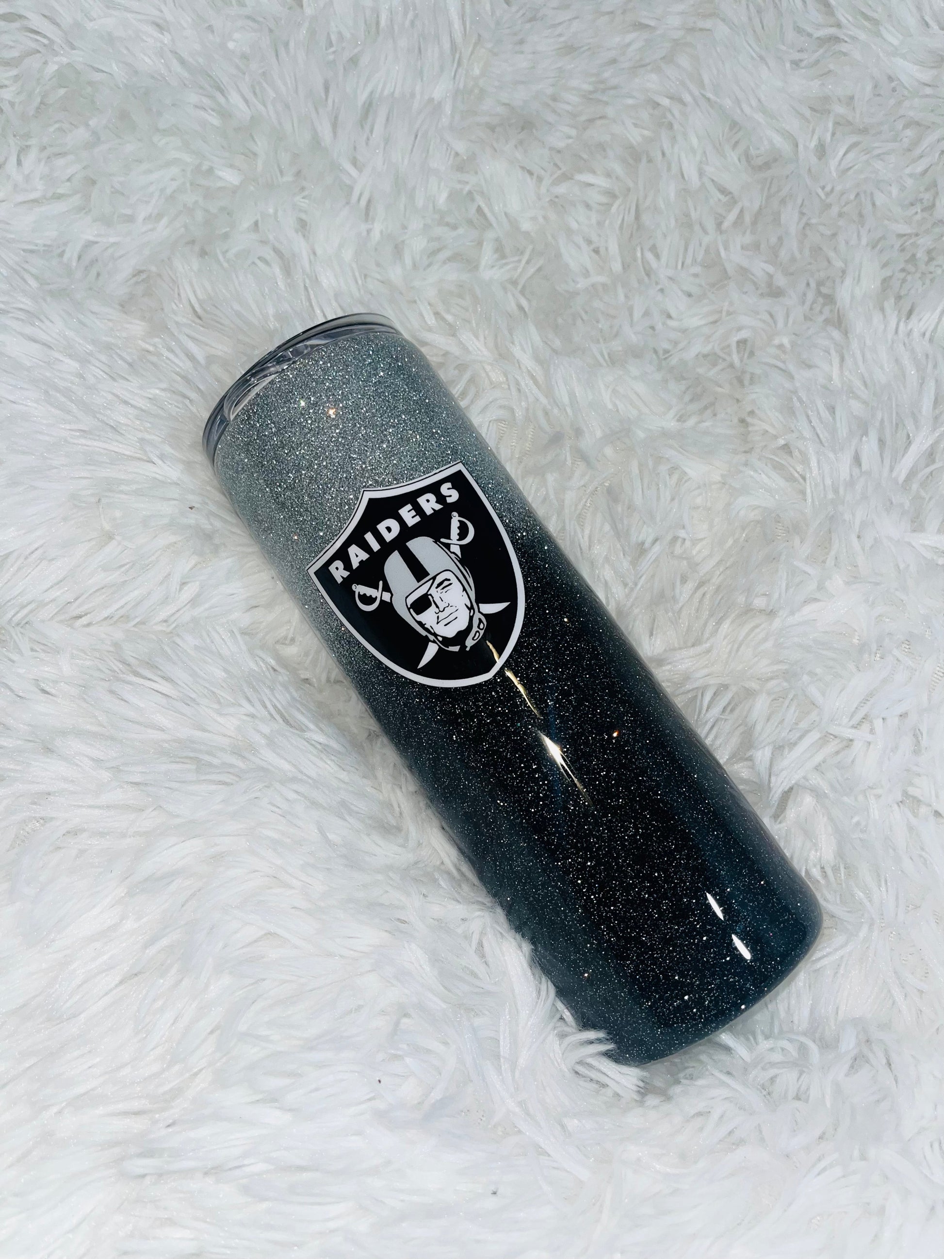 Raiders Glitter Football Tumbler Stainless Steel Tumbler Personalize It By Belle