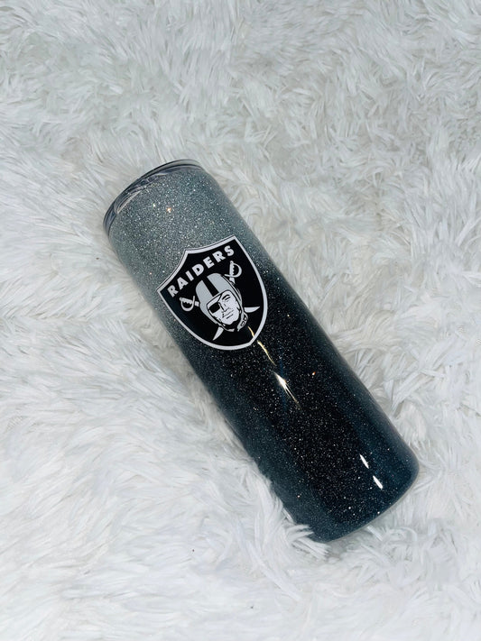 Raiders Glitter Football Tumbler Stainless Steel Tumbler Personalize It By Belle