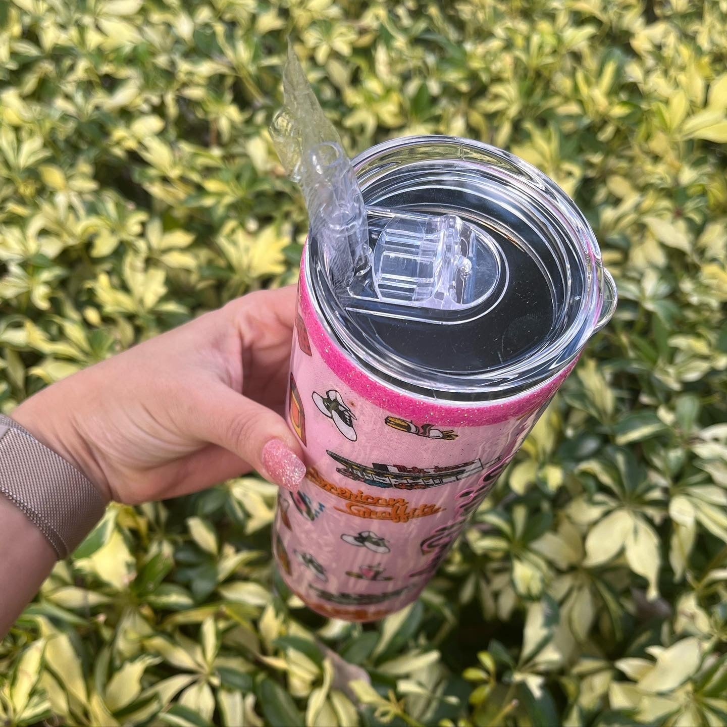 Retro Pink Tumbler Tumblers Personalize It By Belle, LLC