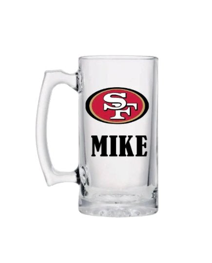 San Francisco Football Beer Glass Mug Beer Mug Glass Personalize It By Belle, LLC