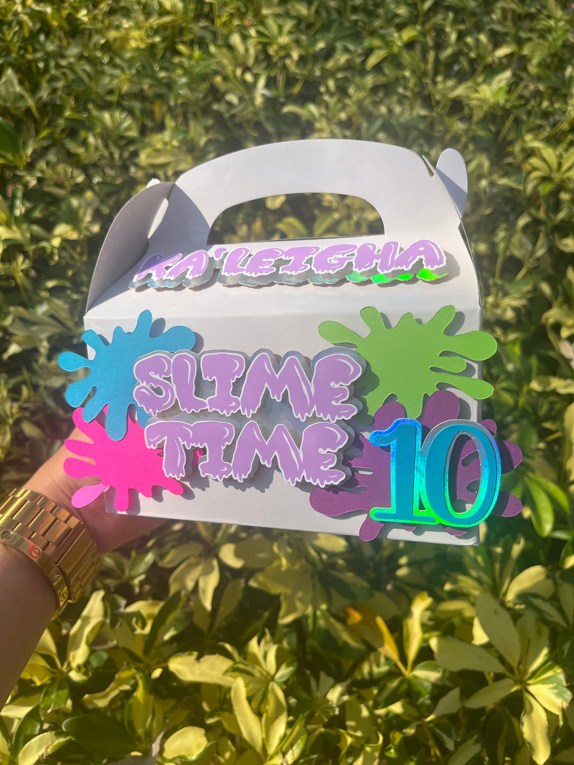 SLIME TIME 3D Party Favor Boxes- (3) Party Supplies Personalize It By Belle