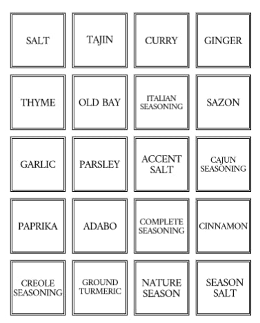 Spice Labels (40) Decals Personalize It By Belle, LLC