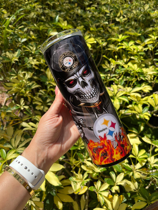 Steelers Fire Tumbler Stainless Steel Tumbler Personalize It By Belle