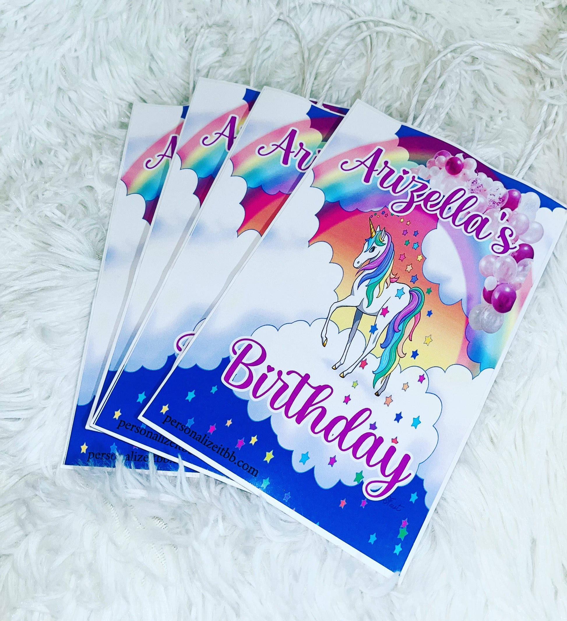 Unicorn Party Favor Bags (6) Party Supplies Personalize It By Belle