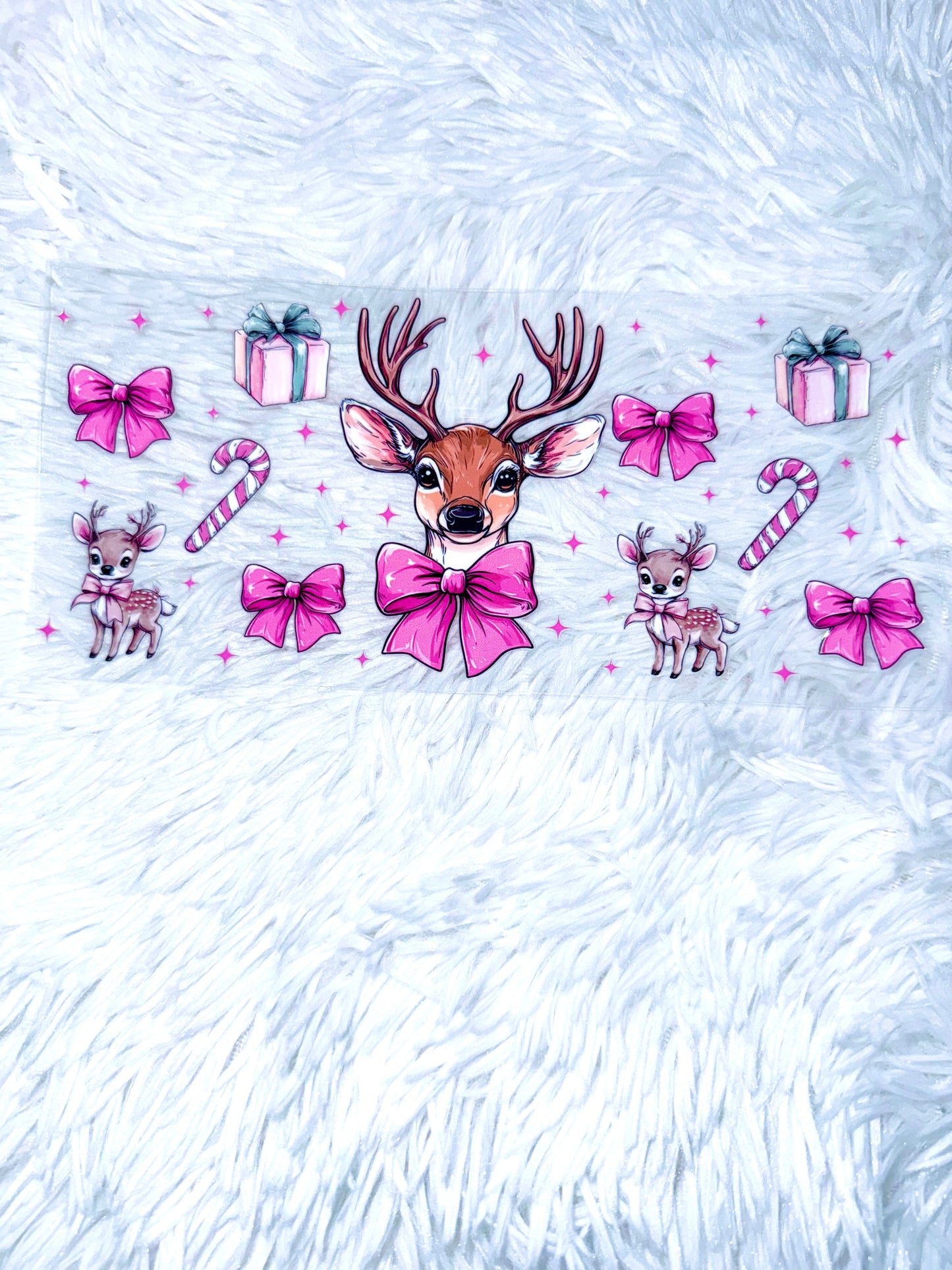 B213. Christmas Pink Deers Tumbler Wrap