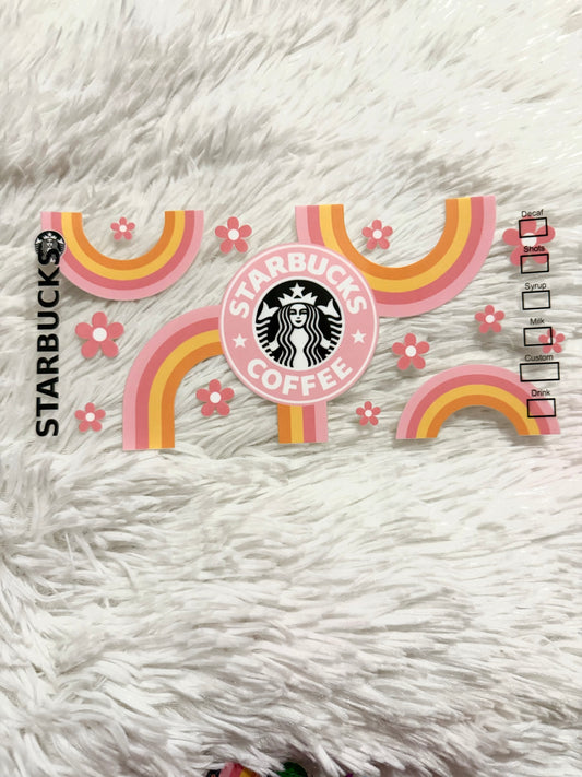 W88. Starbucks Coffee Boho Rainbow Tumbler Wrap