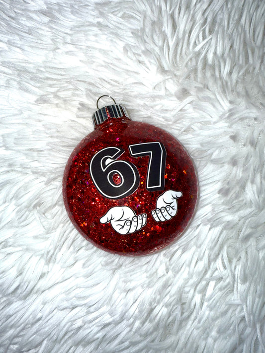 6 7 Colored Glitter Name Ornament