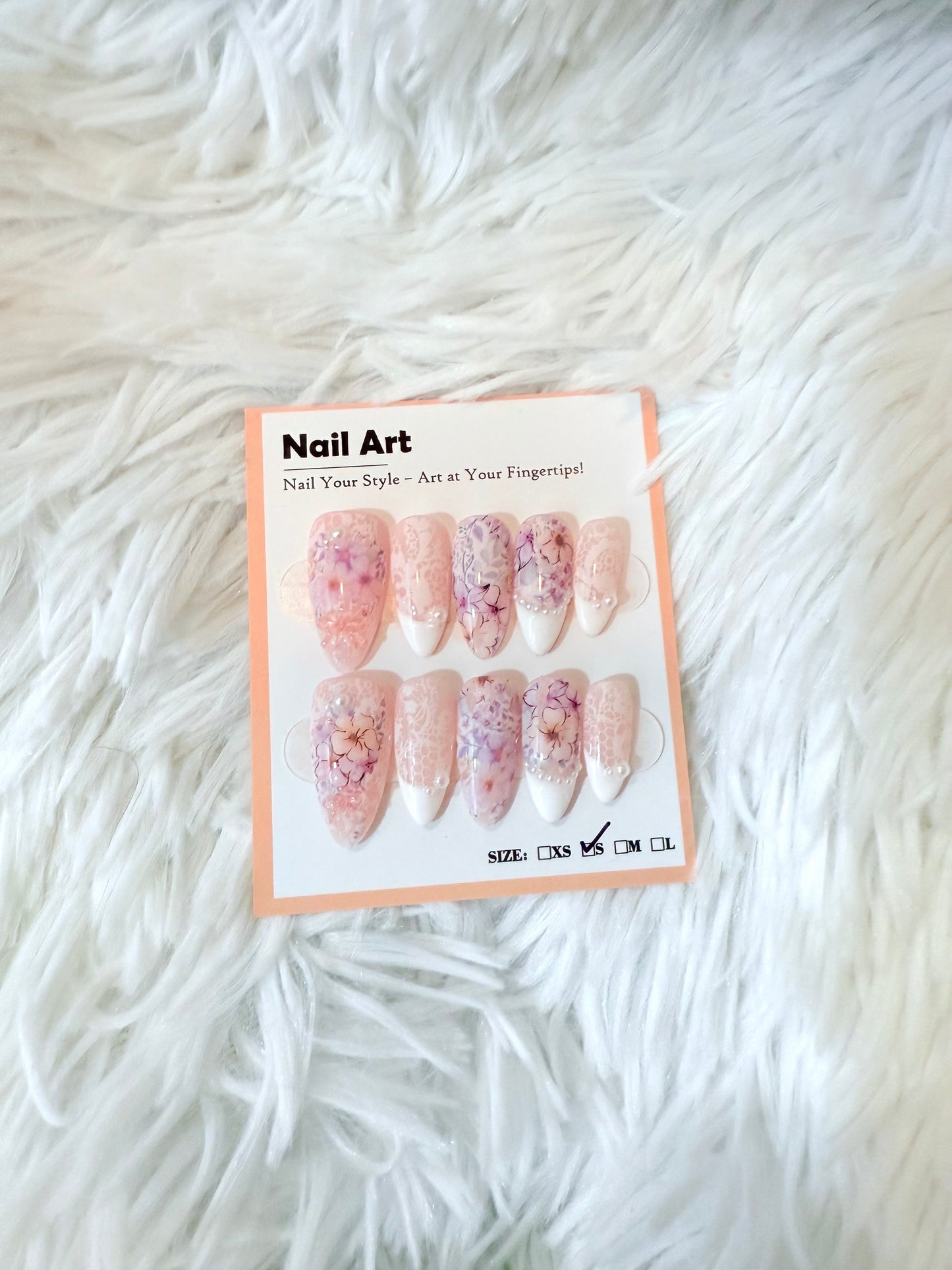Blossom Holographic Flower Cat Eye Almond (Small) Acrylic Style Press On Nails