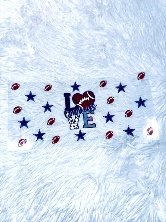 B191. LOVE Dallas Cowboys Football NFL Tumbler Wrap
