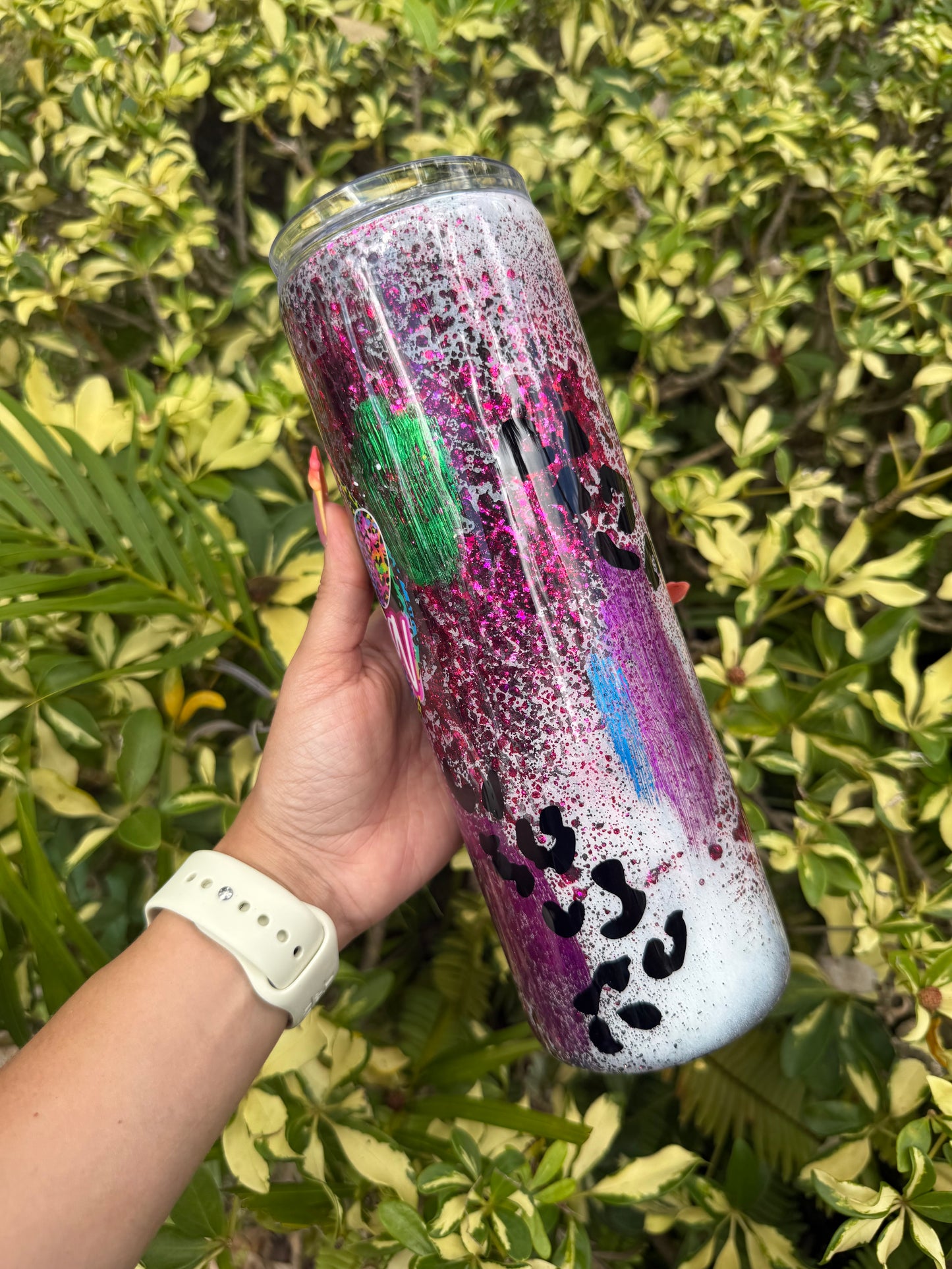 Fur Dog Leopard Lisa Frank Mama 30oz Stainless Steel Tumbler
