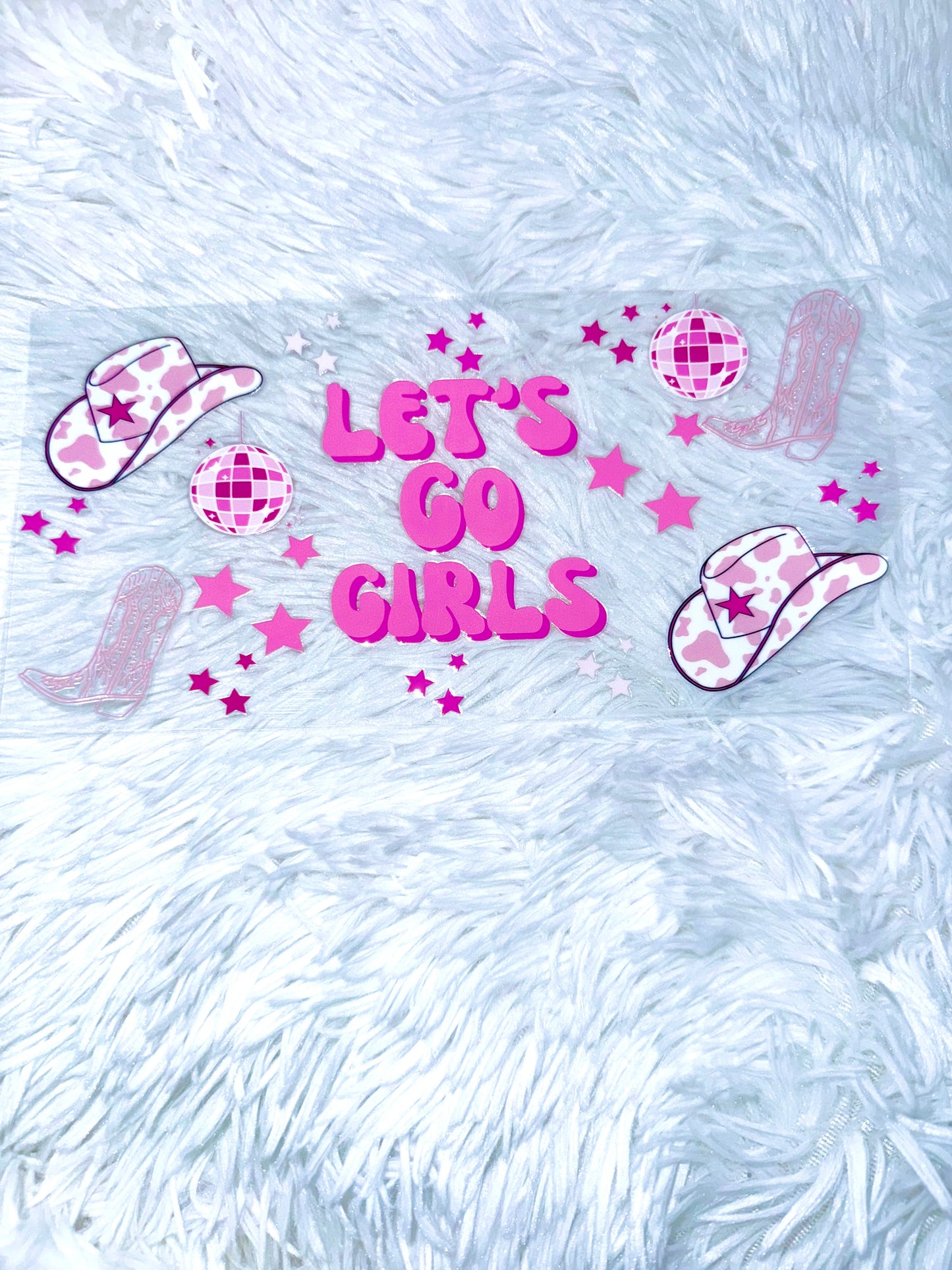 B201. Pink Disco Cowgirl Tumbler Wrap