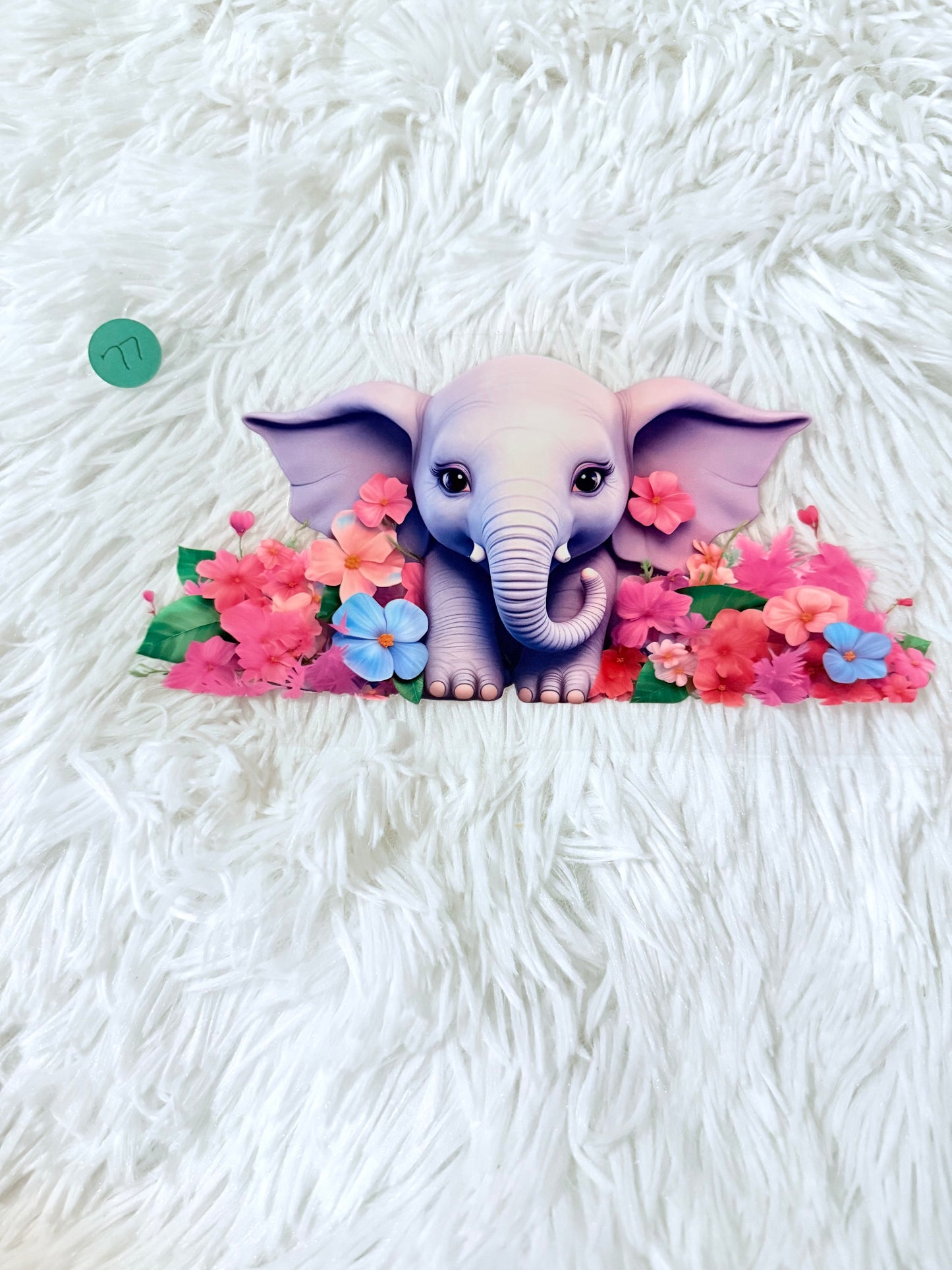 W77. Girl Elephant Flowers