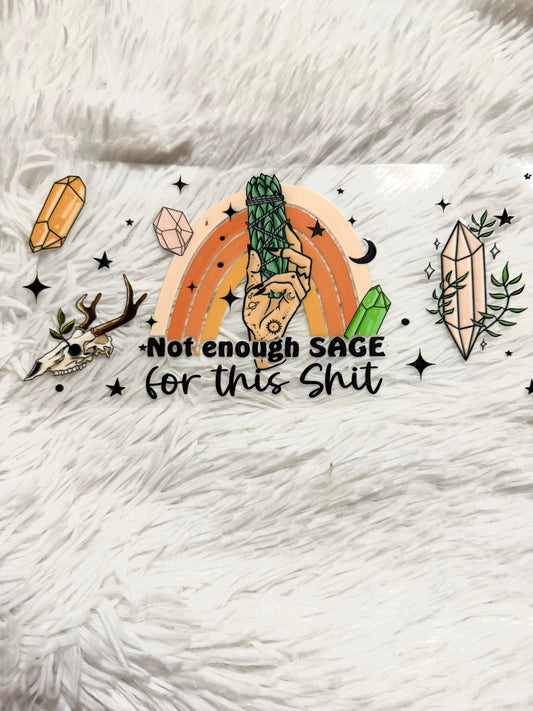 W119. Boho Rainbow Sage Crystals Tumbler Wrap