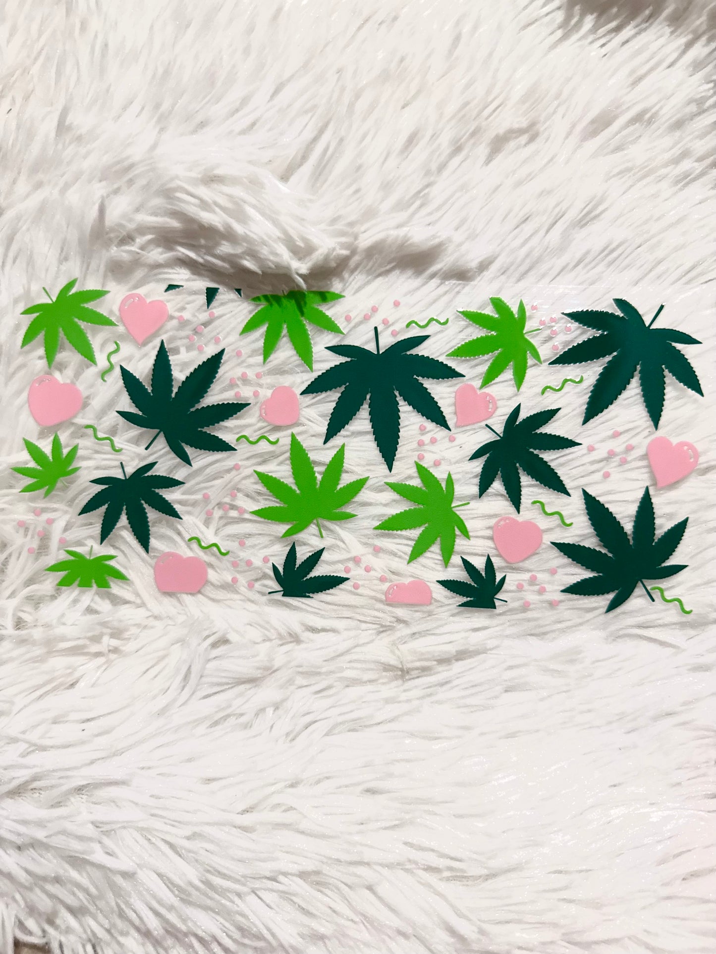 W179. Weed Trees and Hearts Tumbler Wrap