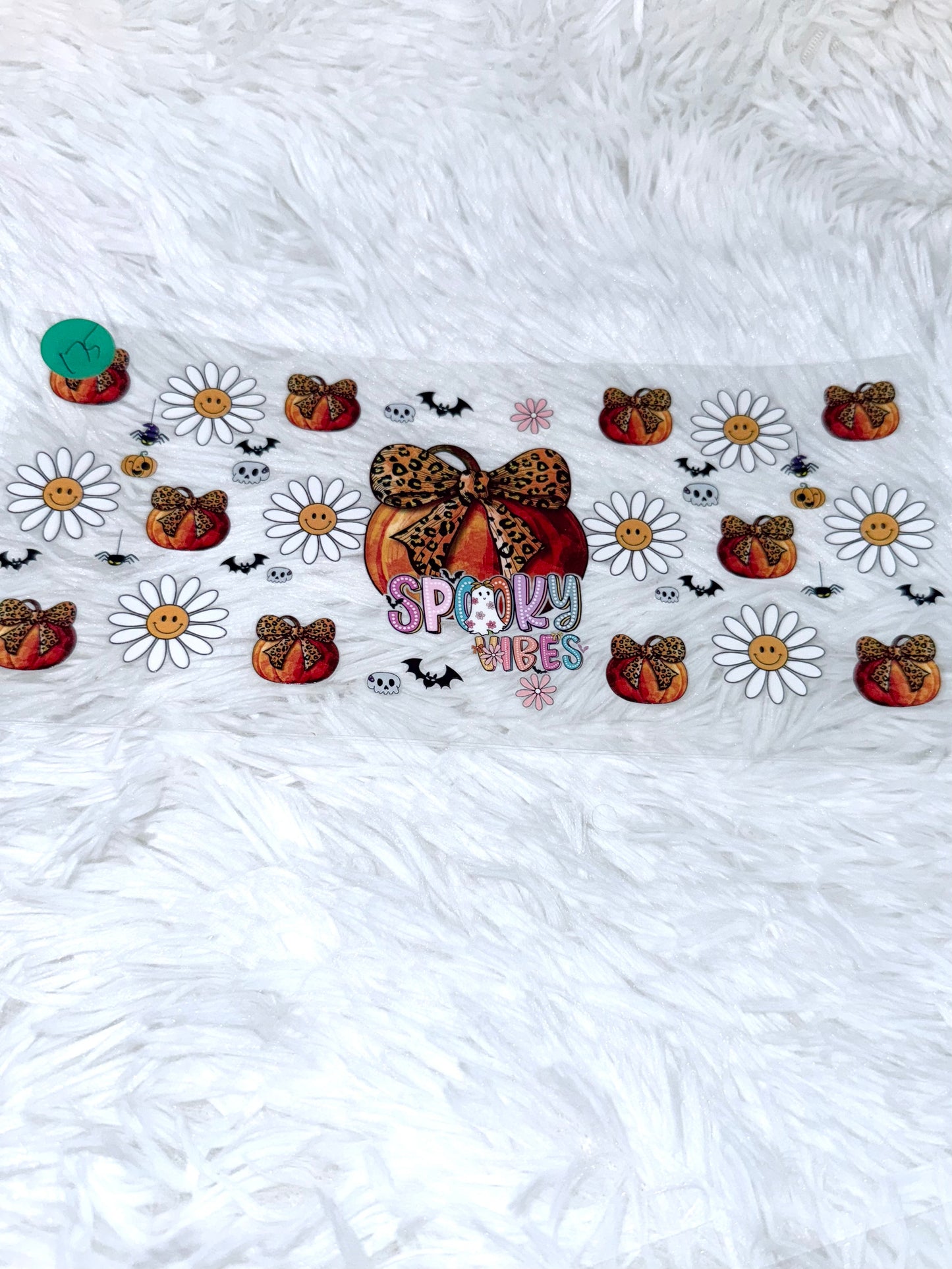 B175. Leopard Pumpkin Sunflower Spooky Vibes Halloween