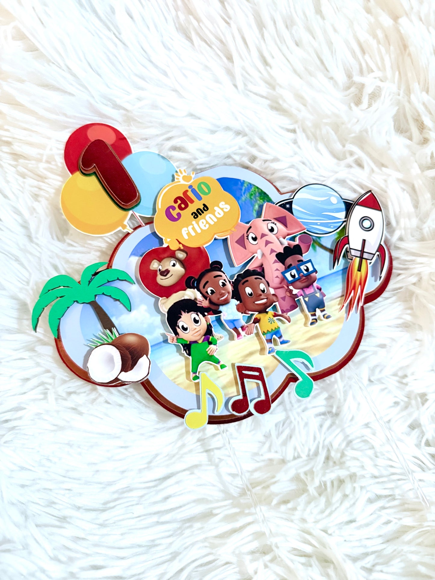 *Custom Kunda and Friends Inspired Personalized 3D Cake Topper Party Decorations