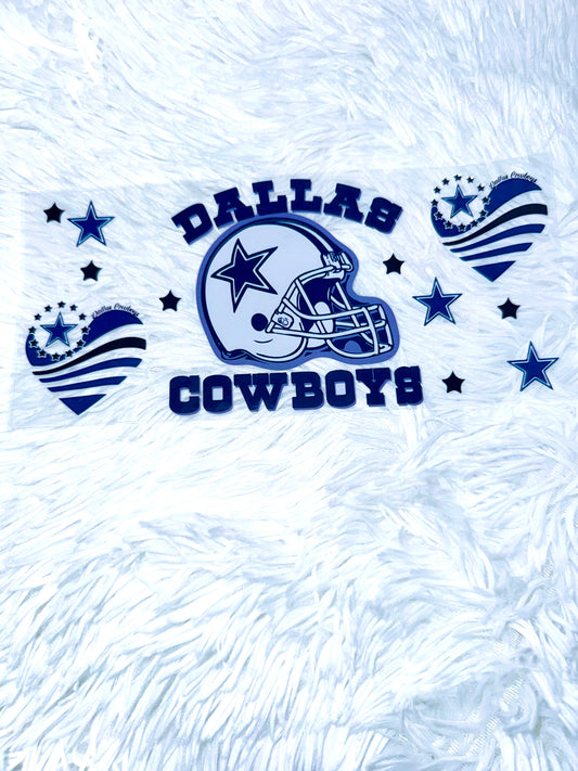 B194. Heart Helmet Dallas Cowboys Football NFL Tumbler Wrap