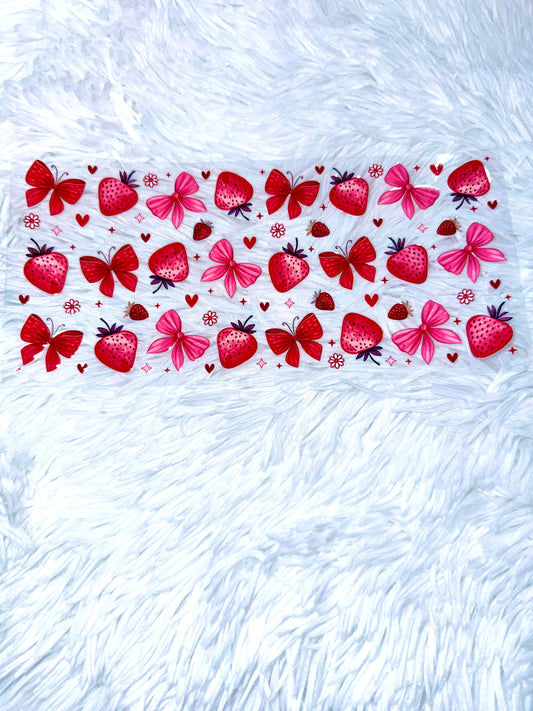 B214. Strawberry Bows Tumbler Wrap