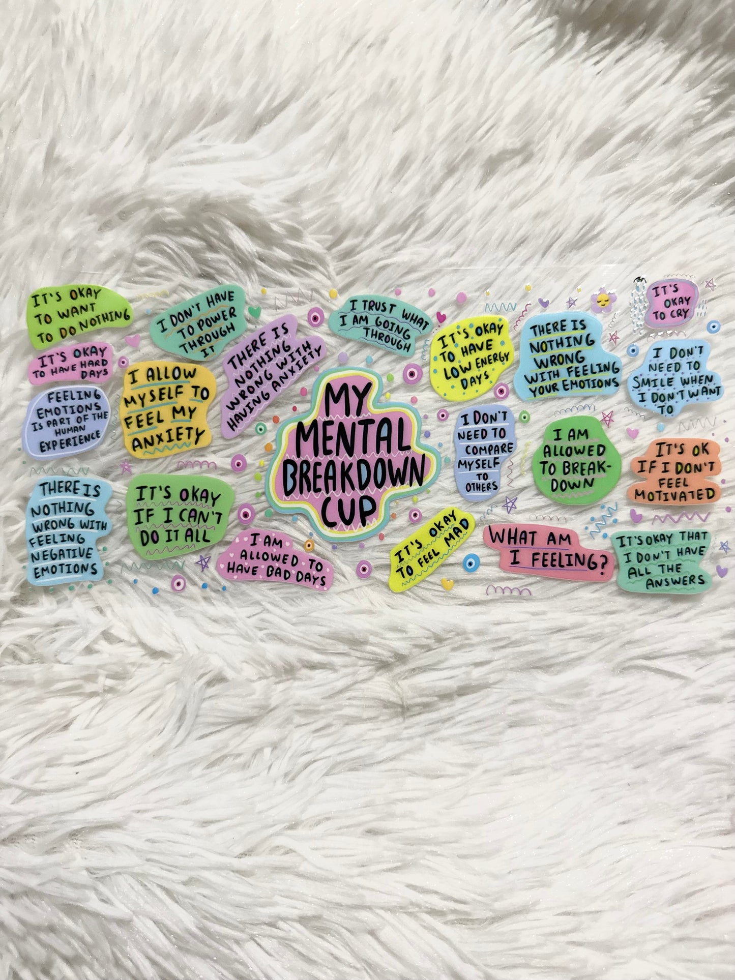 W180. Mental Affirmation Evil Eyes Tumbler Wrap