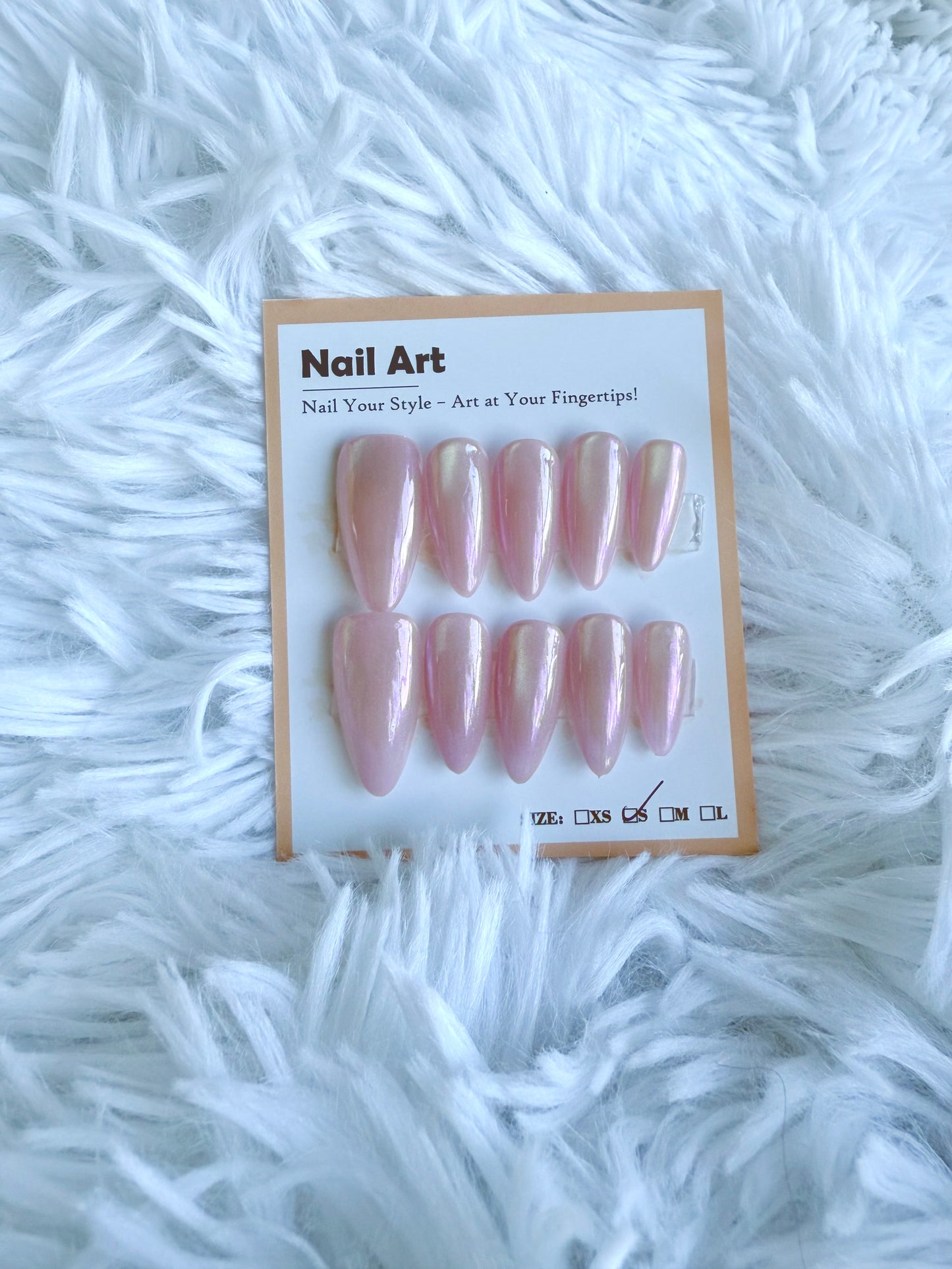 Pearl Iridescent Cat Eye Almond (Small) Acrylic Style Press On Nails