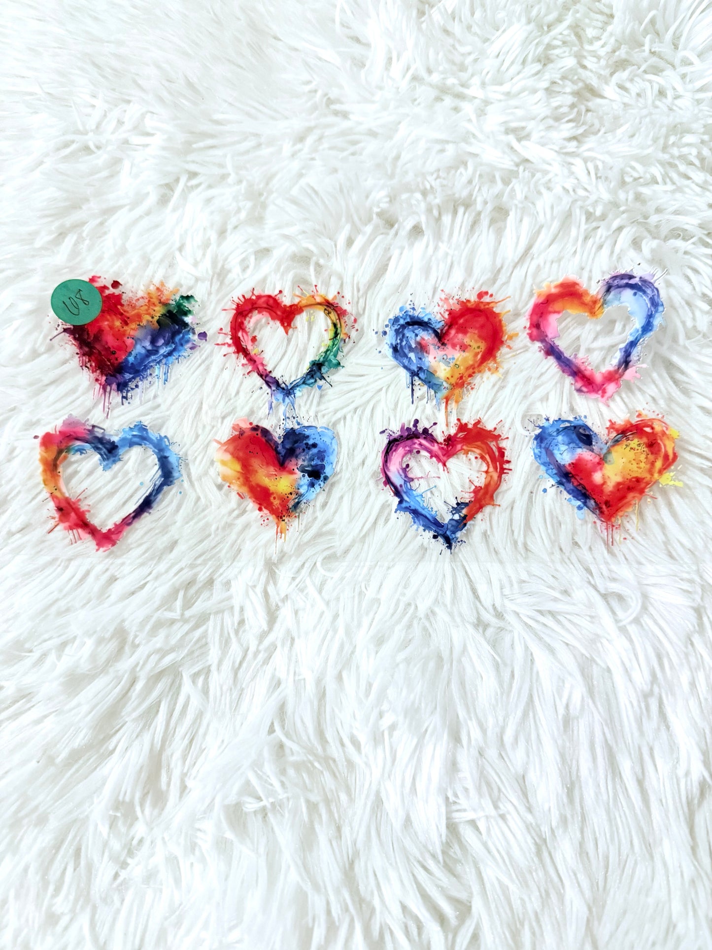 W68. Rainbow Splash Hearts