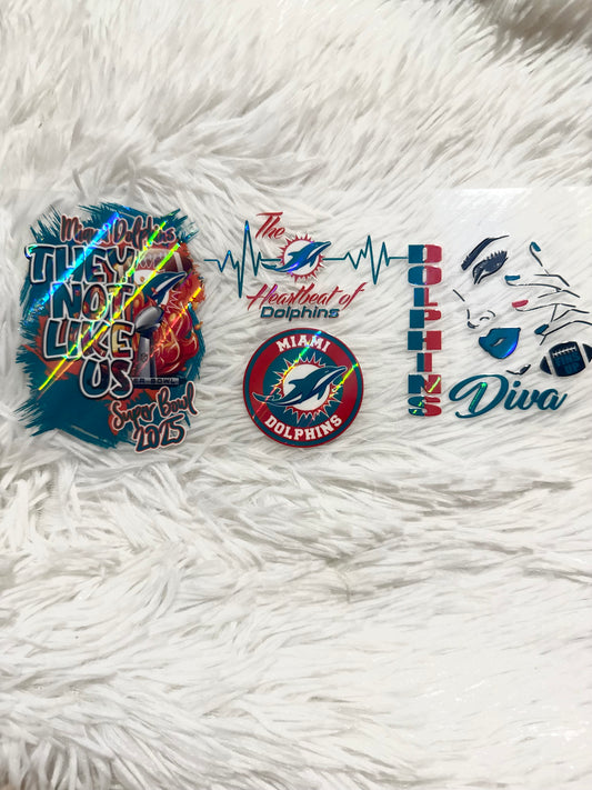 W187. Miami Dolphins Football NFL Tumbler Wrap Holographic