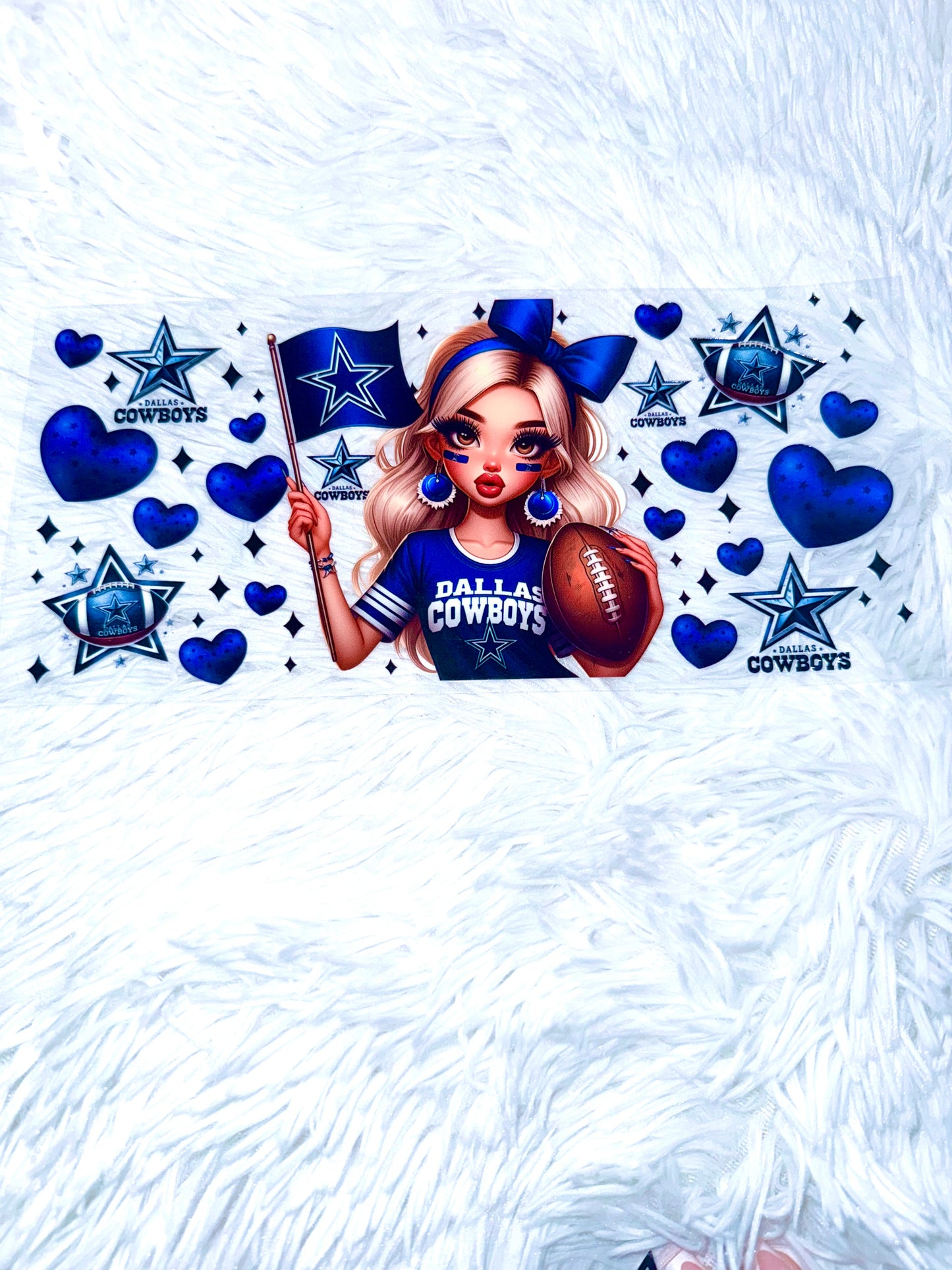 B195. Girl Fan Dallas Cowboys Football NFL Tumbler Wrap