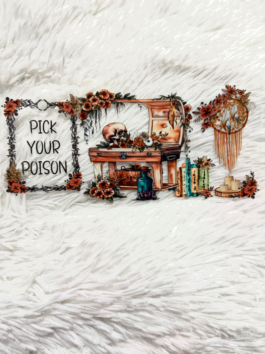 W107. Poison Skull Boho Tumbler Wrap