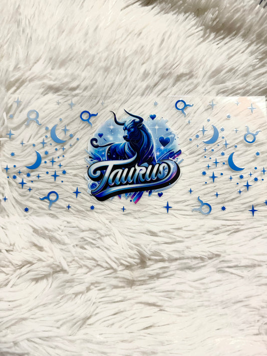 W147. Taurus Splash Zodiac Tumbler Wrap