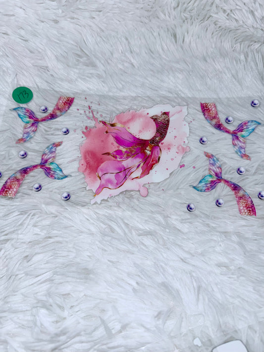 B173. Mermaid Colorful Gold Fins