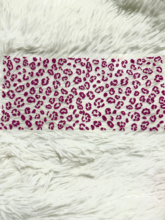 W132. Pink Leopard Print Tumbler Wrap