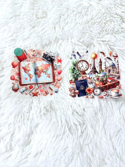 W162. Travel Map Passport Paris Tumbler Wrap