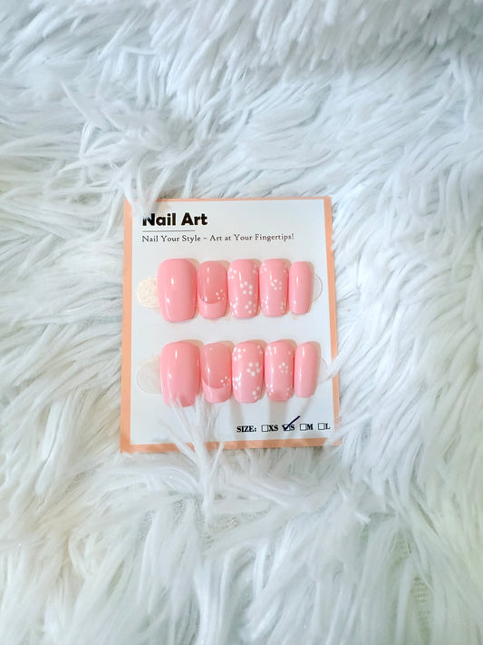 Barbie Pink Tip Coffin (Small) Acrylic Style Press On Nails