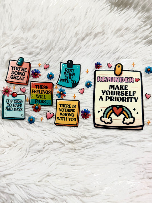 W165. Rainbow Reminder Affirmation Tumbler Wrap