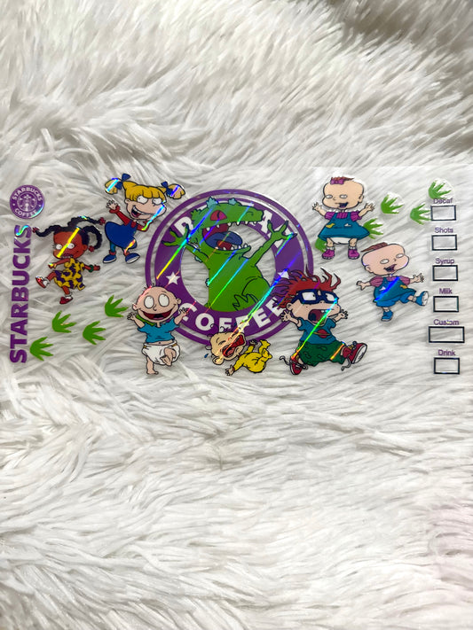 W185. Starbucks Coffee Rugrats Holographic Tumbler Wrap