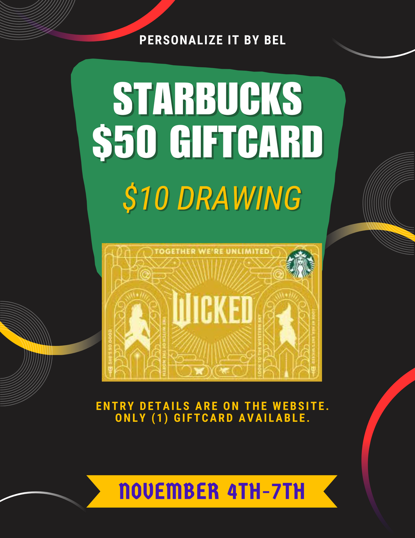 SB Wicked Gold Keychain $50 GiftCard Raffle