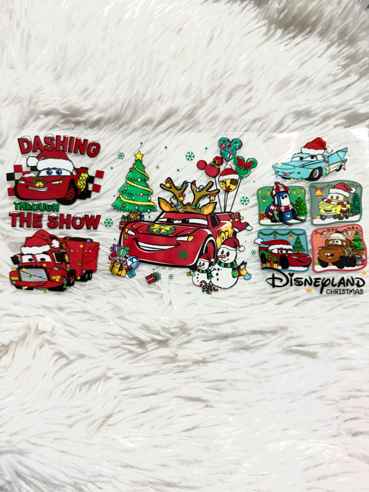 W137. Winter Christmas Disneyland Cars Tumbler Wrap