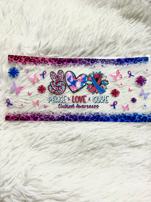 W121. Leopard Peace Cancer Sign Tumbler Wrap