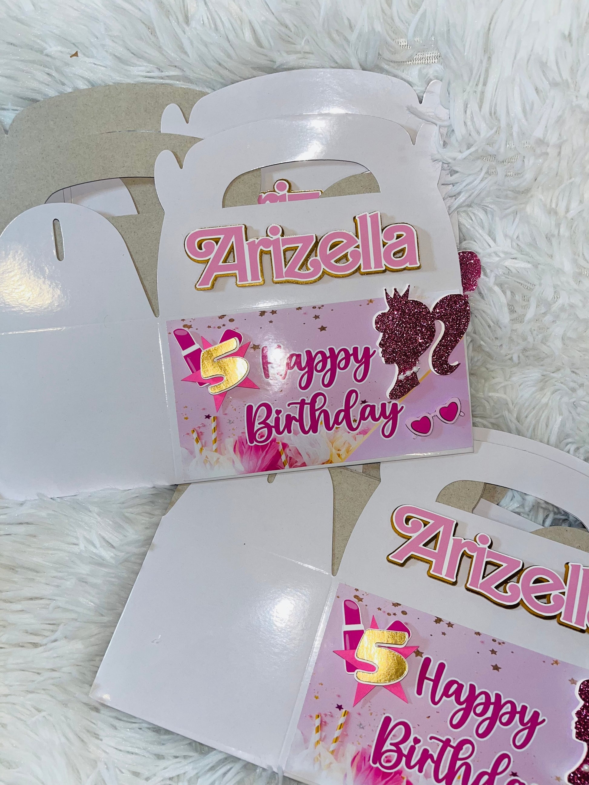 Barb!e Treat Gable Boxes Party Supplies Personalize It By Belle 