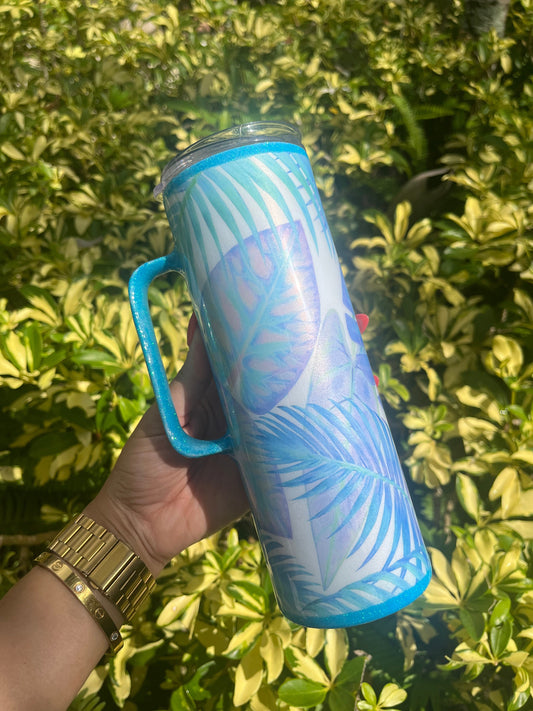 Blue Leaf Tumbler Stainless Steel Tumbler Personalize It By Belle 
