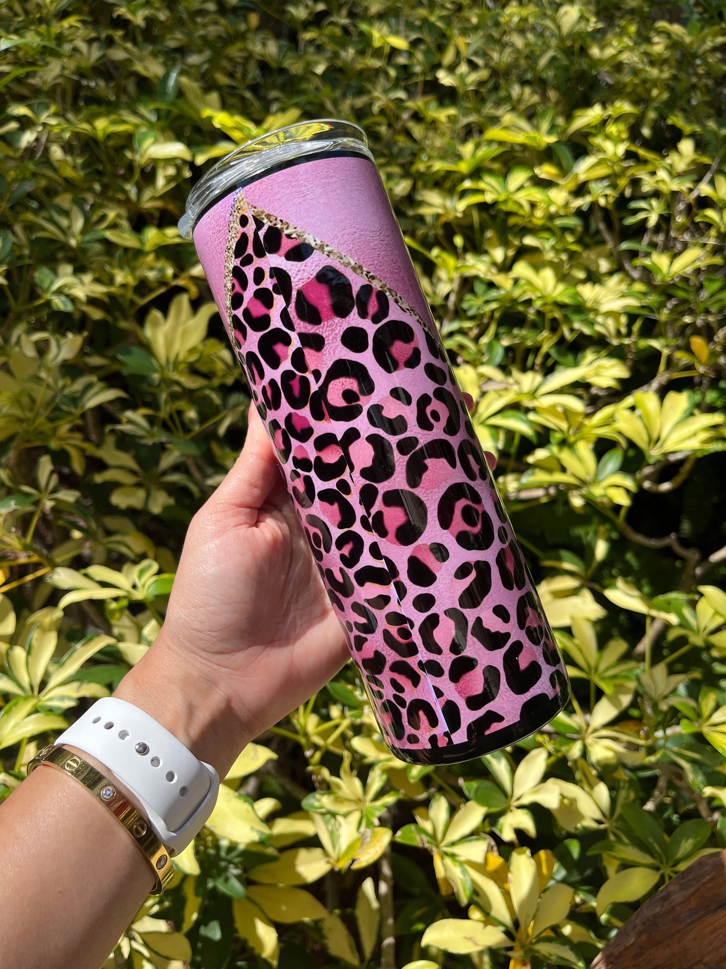 Breast Cancer Leopard Tumbler Stainless Steel Tumbler Personalize It By Belle 