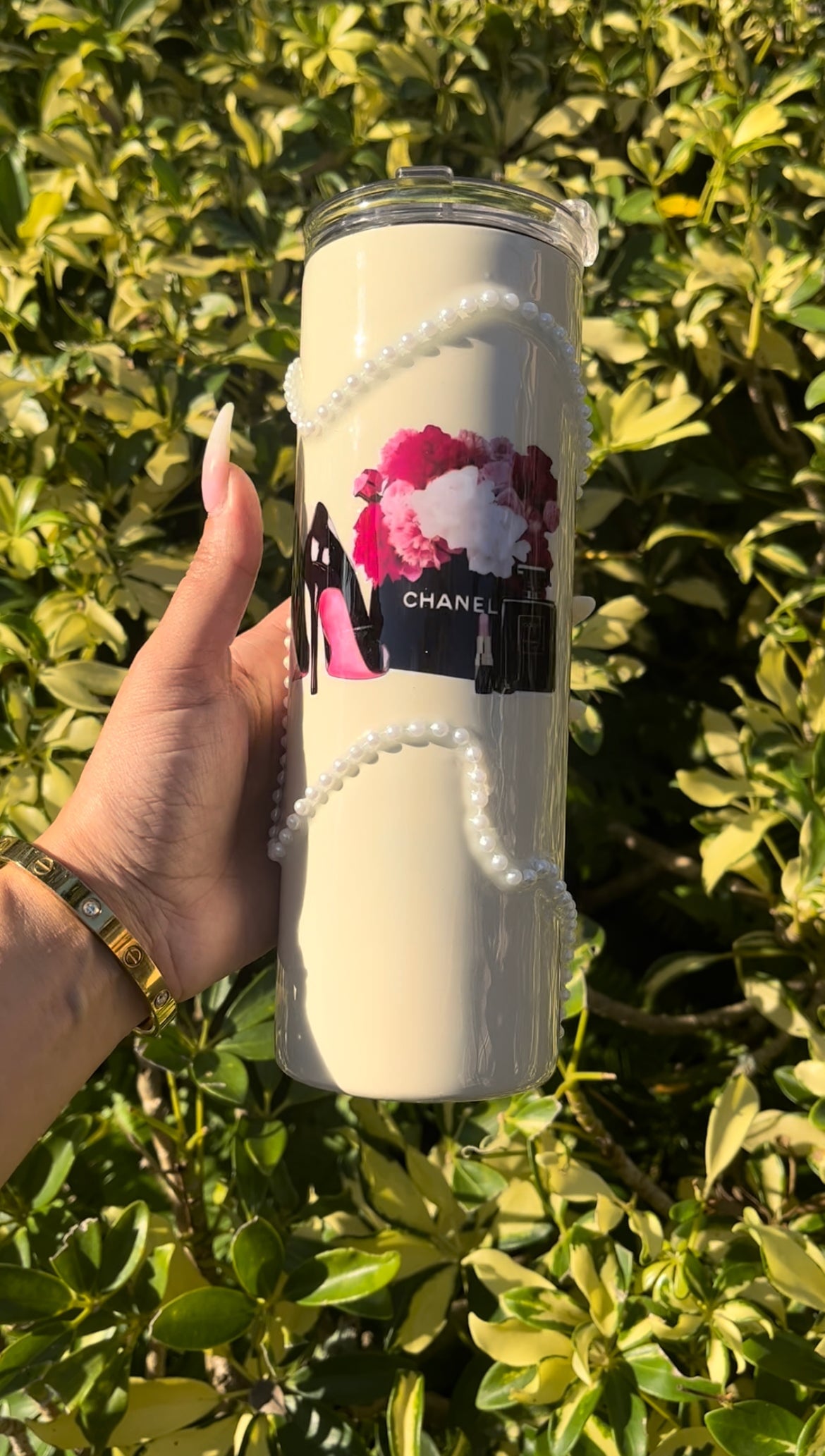 CHANEL Pearl Tumbler Stainless Steel Tumbler Personalize It By Belle, LLC 