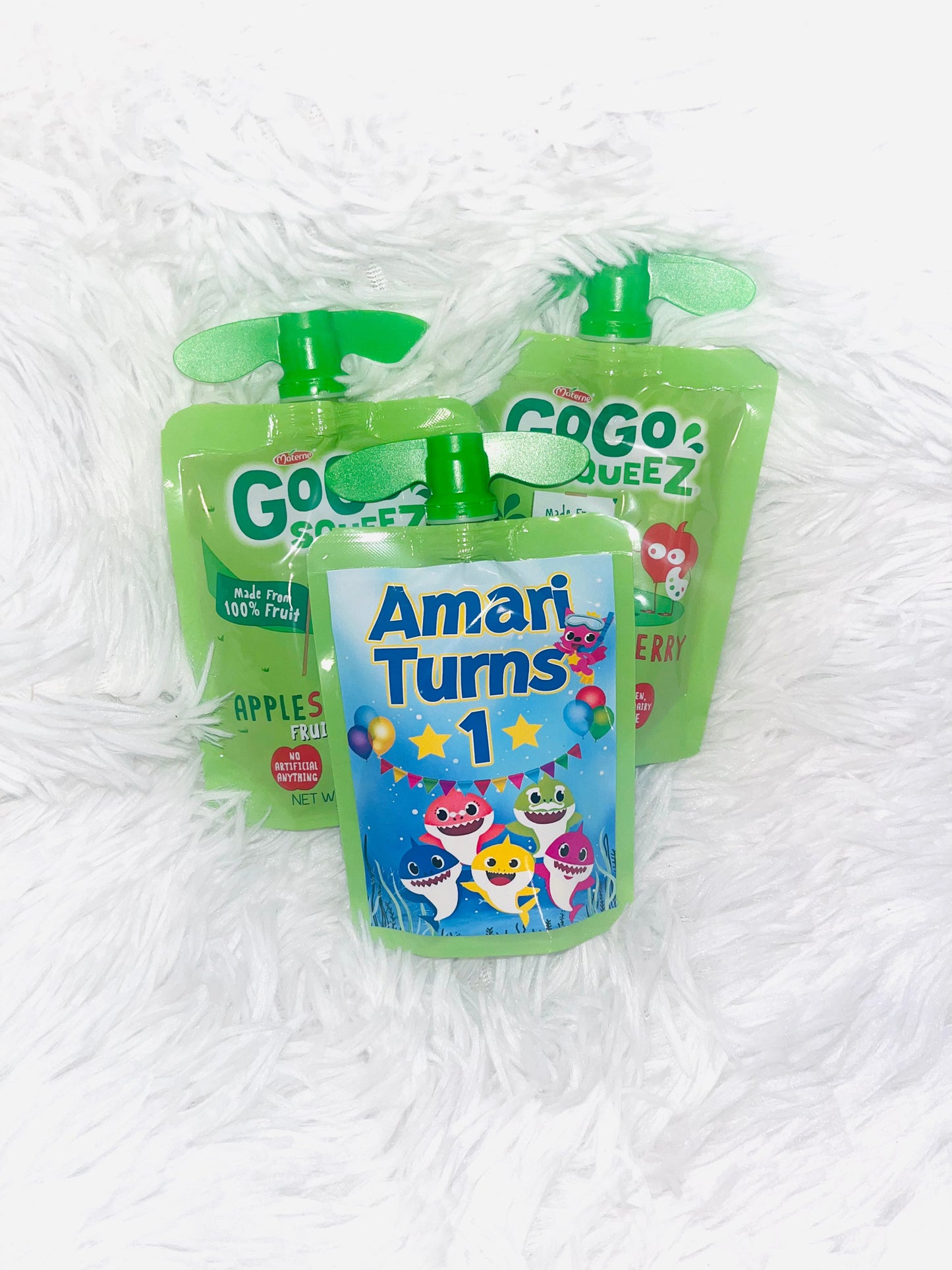 Custom GoGo Squeeze Party Favors (4) Party Supplies Personalize It By Belle 