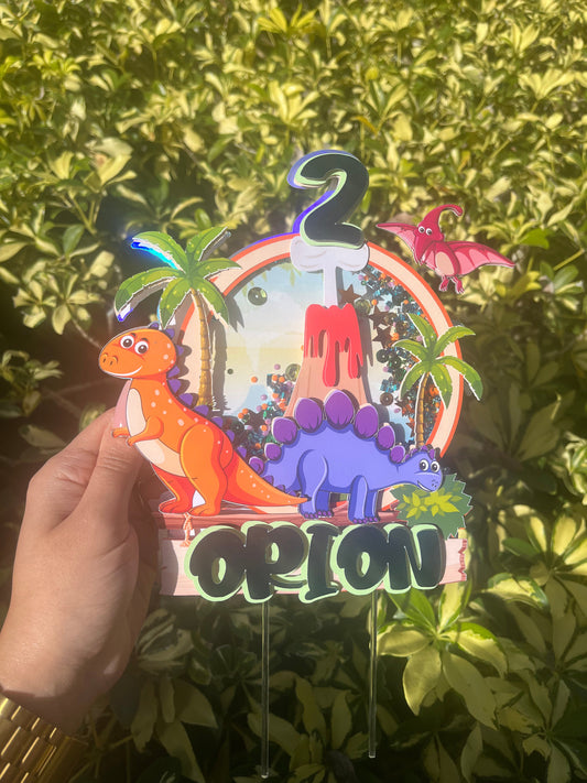 Dinosaur 3D Light Up Cake Topper Party Supplies Personalize It By Belle 