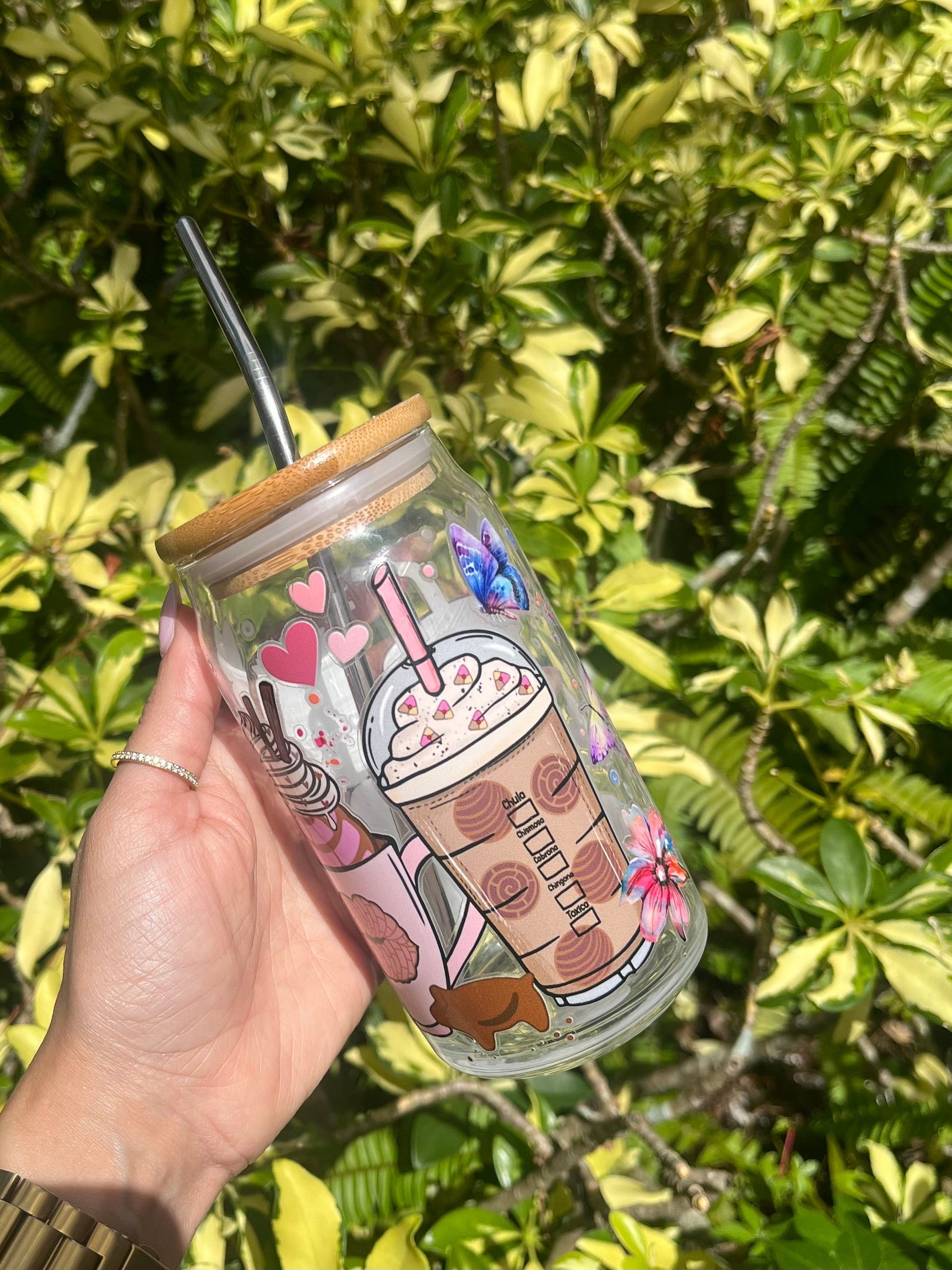 Frida Cafecito Glass Can Cup Personalize It By Bel 