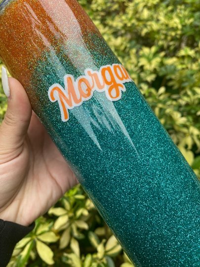 Miami Dolphins Glittered Stainless Steel Tumbler Stainless Steel Tumbler Personalize It By Belle 