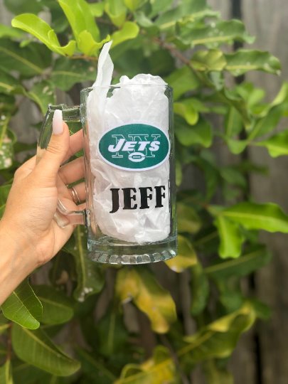 New York Jets Glass Mug Beer Mug Glass Personalize It By Belle 